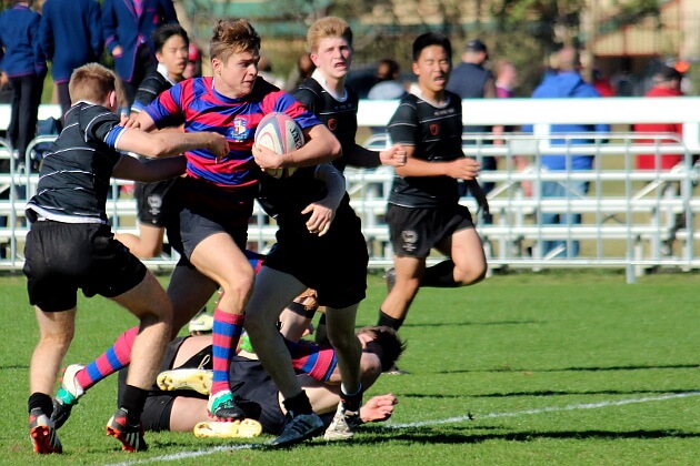 El equipo de Rugby de la escuela  Merchant Taylors en Liverpool