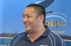 Stingrays Coach John Rangihuna Not quite this happy.