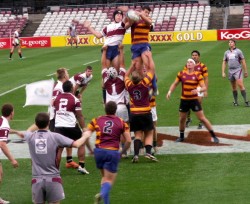 Clarke taking the lineout.