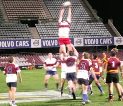 Rodda taking the lineout.