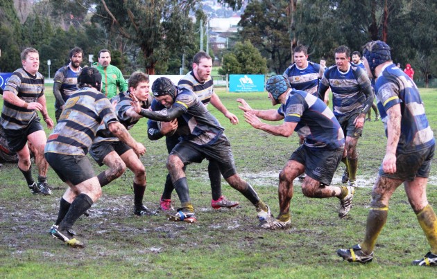 Atrocious conditions in Hobart for the clash between Taroona Penguins and Hobart Lions