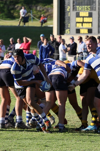 Lincoln Whiteley from the back of the scrum