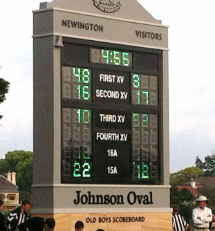Newington scoreboard