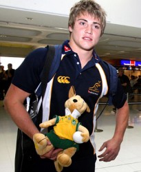 Maybe a tougher assignment than carrying the mascot was in order for the 1st year apprentice