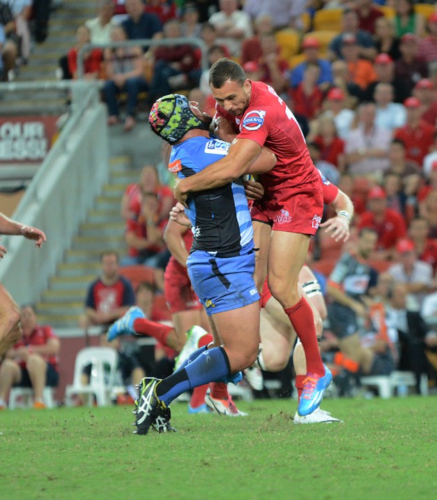 Quade Cooper Tackles Pek Cowan