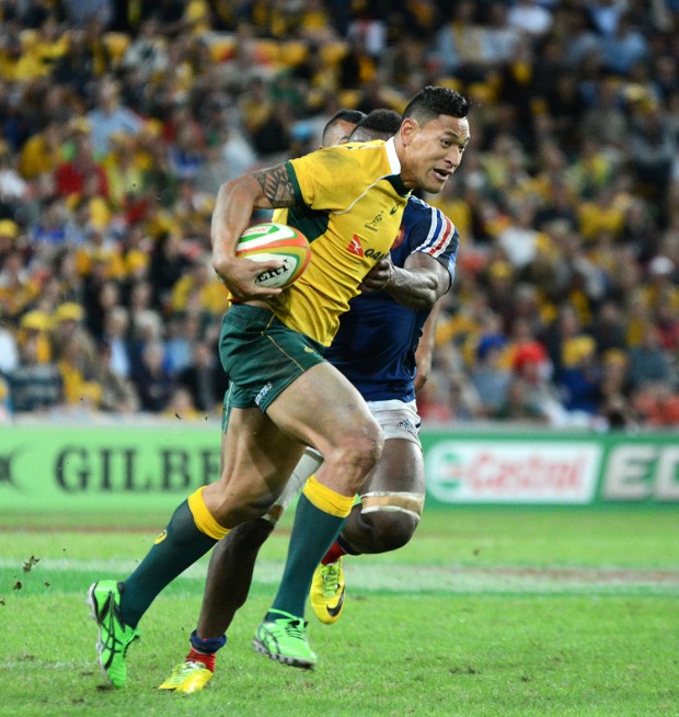 Israel Folau about to put Pat McCabe away