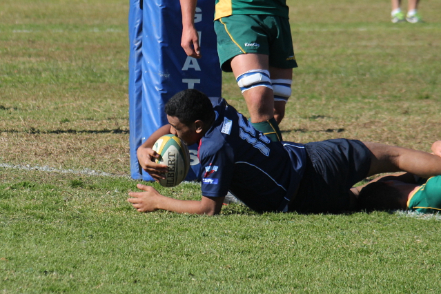 Graig Semmisi - spun around and ran straight under the posts 