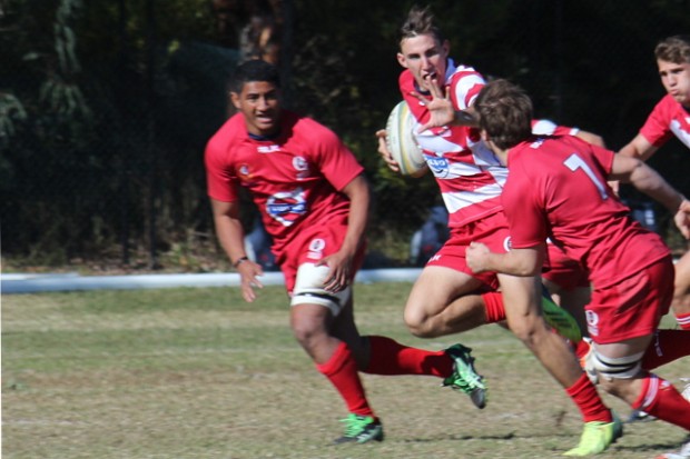 Liam McNamara - pawing off defenders on a telling break to set up try 