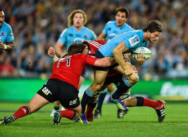 Rob Horne charges in 2014 Super Rugby final