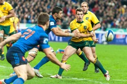 A no-look pass from Wallabies flyhalf Bernard Foley.