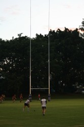 Brothers fly-half scoring a conversion to make the score 7-0. Brothers v Christchurch