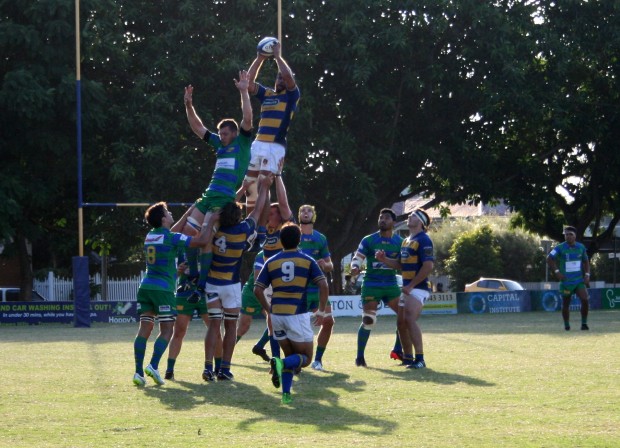 Easts win a lineout against GPS at Bottomley Park.