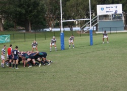 The 6-man Brothers scrum held out the Bond pack