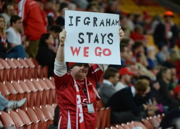 One of many disgruntled fans who probably left the ground a bit brighter than when they arrived.