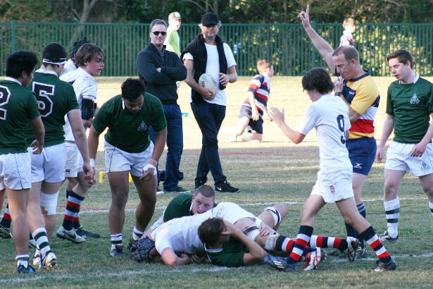 Will Stenmark (white jersey) crashes over for Cranbrook