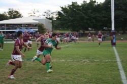 Rex Tapuai scores a consolation try for Sunnybank