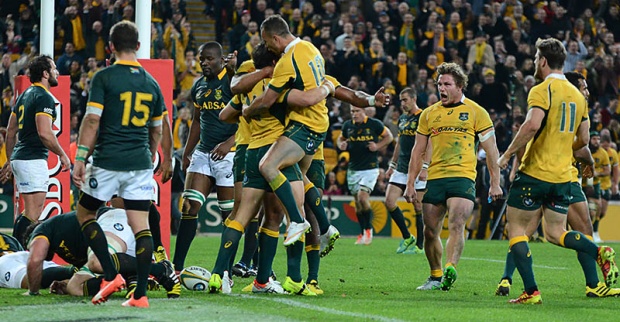 try celebration Australia v South Africa 2015