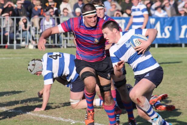 Riverview scrummie Josh Noonan and interested Joe Boy Nathan Gitoes