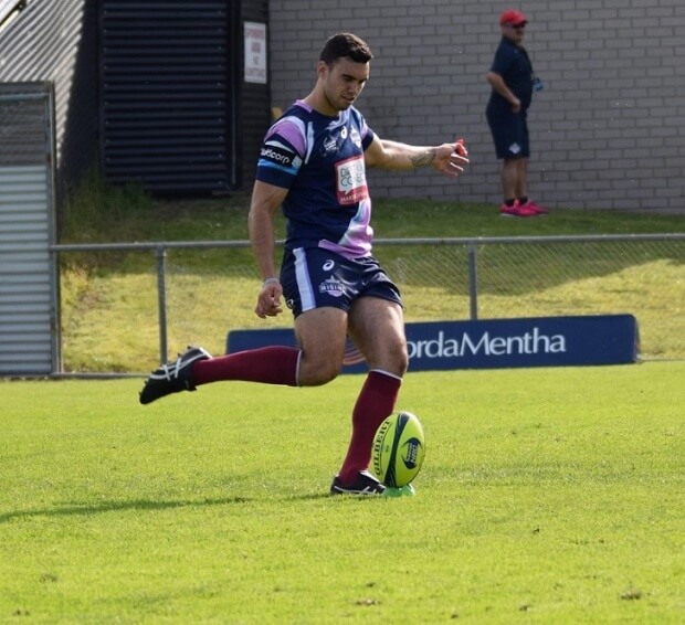 Melbourne Rising's Jack Debreczei takes the winning conversion attempt.