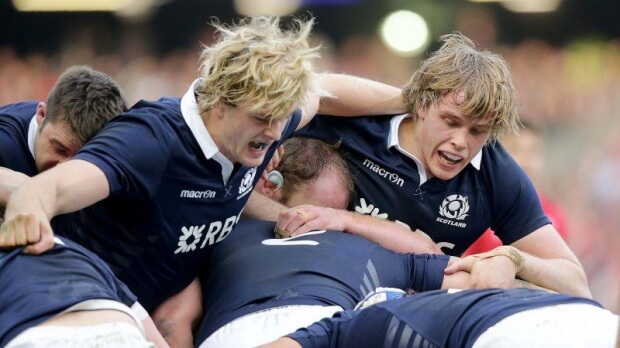 RBS 6 Nations Championship, Murrayfield, Edinburgh, Scotland 15/2/2015 Scotland vs Wales Scotland's Richie and Johnny Gray Mandatory Credit ©INPHO/Morgan Treacy