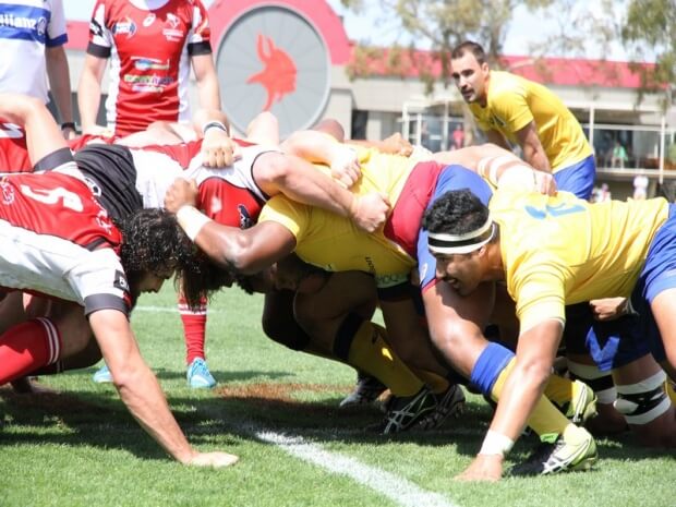 Canberra Vikings and Brisbane City scrums go head to head