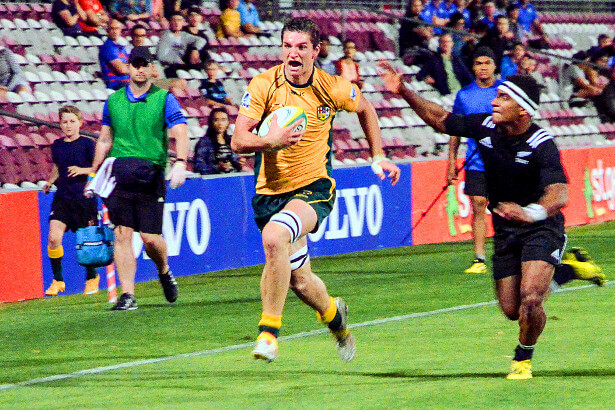 Ryan McCauley scoring the only Aussie try