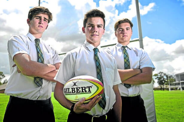 NSW Country players from Hunter Valley Grammar ­- Max Swanenberg, Liam Kelly and Askil Mathias.  Picture by Perry Duffin