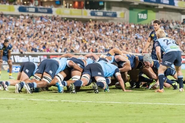 David Pocock's face reveals how much effort is involved in scrumming.