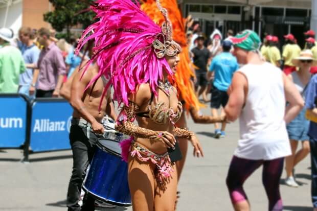 This is another image of the Brazilian drummer, unfortunately slightly obscured by a different assistant - Photo credit to Lee Grant - he has more 