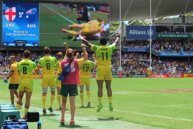 Bench celebrates close win over England in Sydney