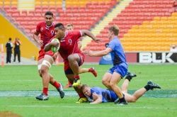 The 'Tongan Thor' Taniela Tupou breaks a tackle against Western Force U20