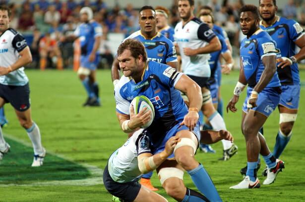 Ben McCalman takes the ball from the scrum