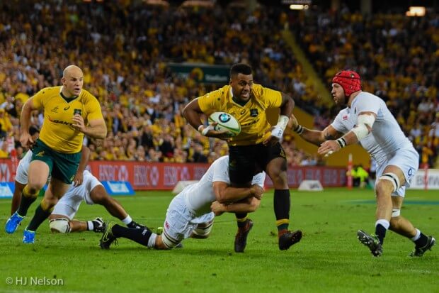 Samu Kerevi in his debut for the Wallabies