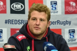 Reds Captain James Slipper at the Reds v Chiefs post-match press conference