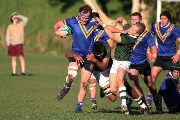 Waverley's Liam Smith testing the Trinity defence 