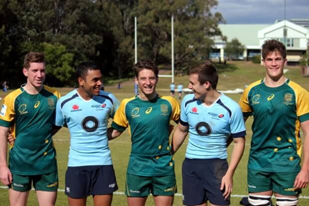 Joeys' boys, Lachlan Day, Yirribi Jaffer-Williams, Dylan Dowling and John Yates best of friends - after the game.