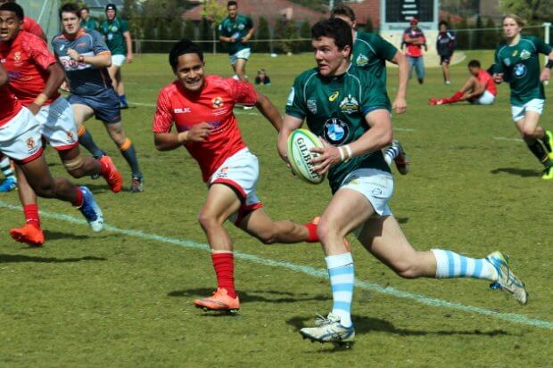 Dylan Pietsch on his way to scoring 60-metre try