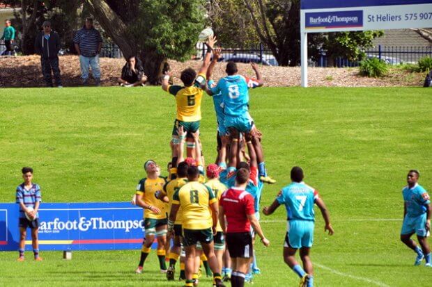 Athletic Sunia Finefeuiaki takes the ball in the lineout