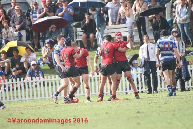 Lock Harry Wilson celebrates | GT v NC 2016