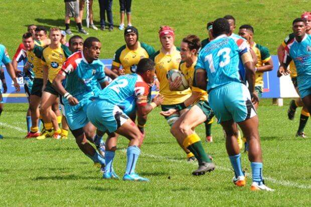 Matthew McTaggart charges from a scrum move