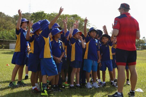 Reds school visit to Gladstone - schools need support - Photo Credit - Karen Watson