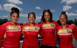 Brisbane Global Rugby Tens City Cat Launch - Toakase Filimoehala, Liz Patu, Kirby Sefo and Ivy Kaleta
