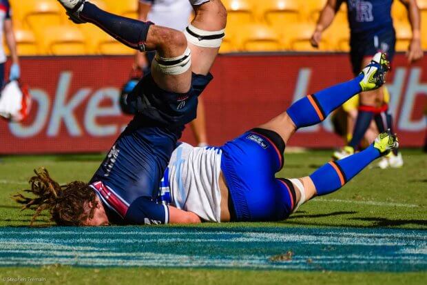 Jordy Reid faceplant, Rebels v Panasonic Wild Knights