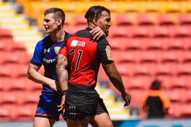 Berrick Barnes and Digby Ioane, Crusaders v Panasonic Wild Knights