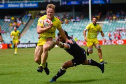 Henry Hutchison scores for Australia, Australia v New Zealand