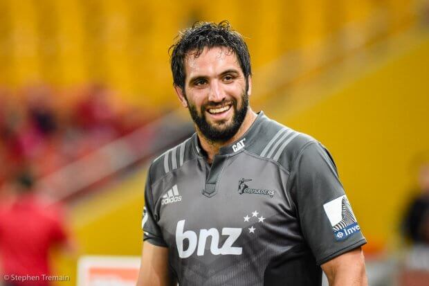 Winners are grinners #1. Crusaders captain Sam Whitelock can afford a smile after the game