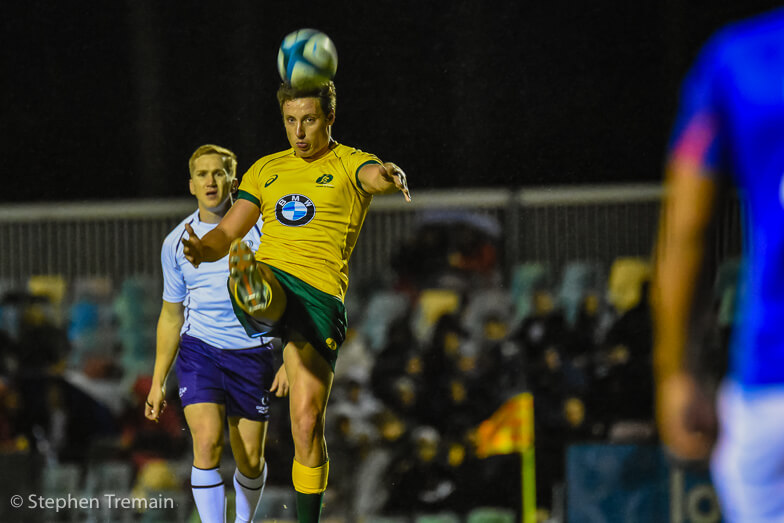 Nick Jooste kicks for touch