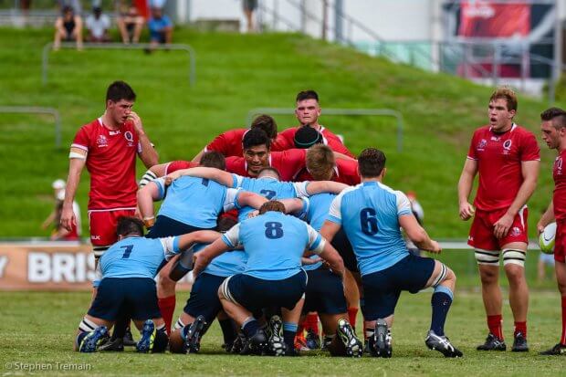 QLD backrow of Liam Wright, Reece Hewat and Angus Scott-Young