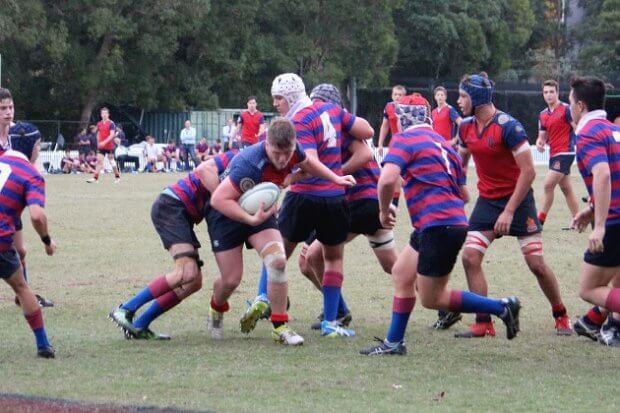 Billy Pollard charges to the try-line to score