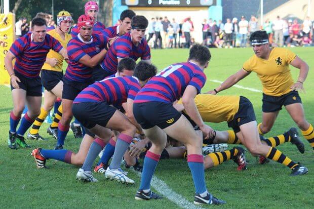 Jeremy Williams (obscured) scoring first try for Scots